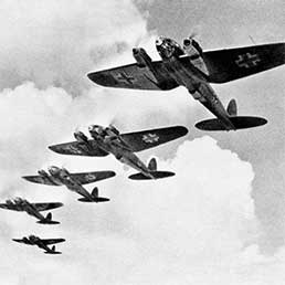 Heinkel He 111 Luftwaffe bombers.