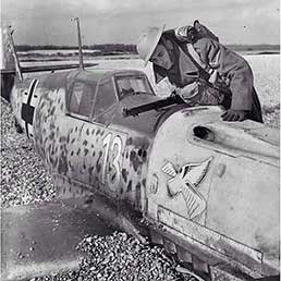 Downed Luftwaffe Messerschmitt Me 109.