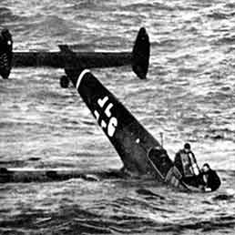 Messerschmitt Me 110 downed in the English Channel.