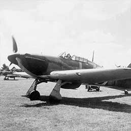 Hurricane taxing at Hawkinge.