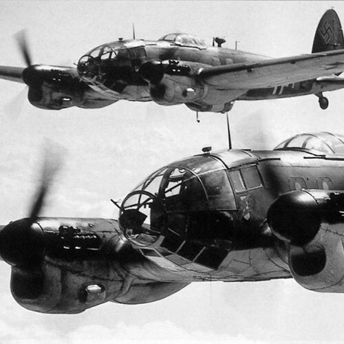Incoming Heinkel He III's.