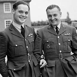 S/Ldr Douglas Bader, DSO, DFC and S/Ldr Alexander Hess DFC, 310 (Czechoslovak) Sqn, Duxford, Summer 1940.