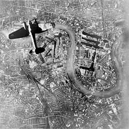 Luftwaffe He 111 over London.